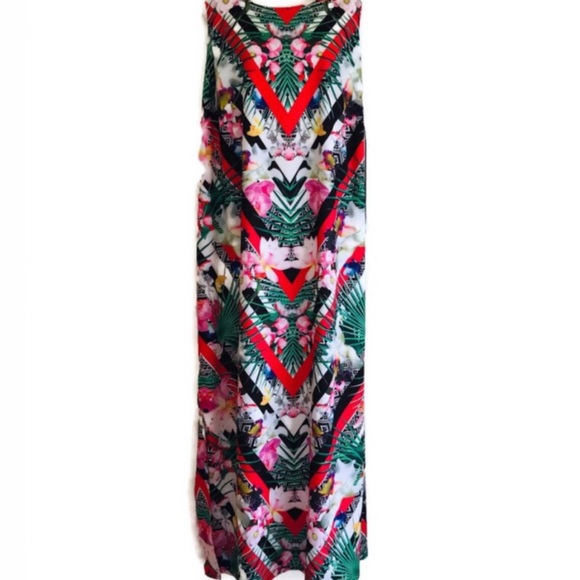 GIBSON LATIMER Tropical Print Maxi Dress, size IX - Picture 3 of 15